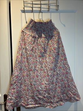 Udel Smocked Floral Midi Skirt - Pink Floral
